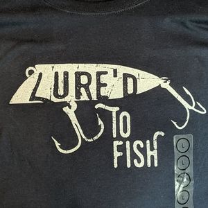 NWT!!! Fin Fighter, Navy "Lured to Fish" T-Shirt